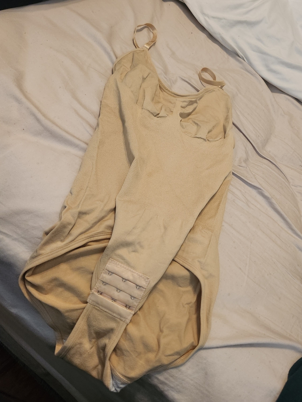 Beige Shapewear Bodysuit with Adjustable Straps